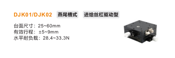标准型DJK01/DJK02手动位移滑台(图2)