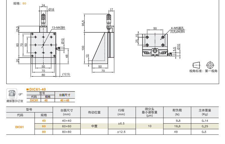 中精度DIC61手动位移滑台(图5)