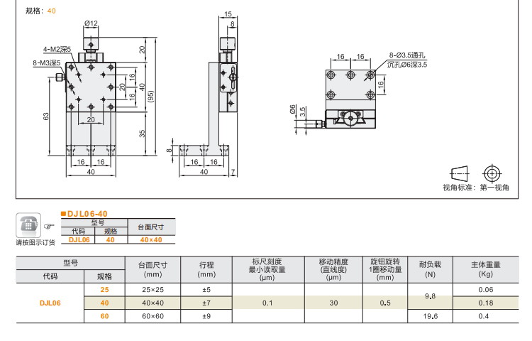 进给丝杠驱动型DJL01/DJL06手动位移台(图6)