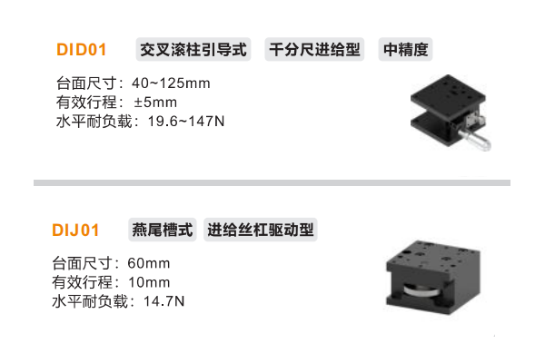 中精度DID01/DIJ01手动位移滑台(图2)