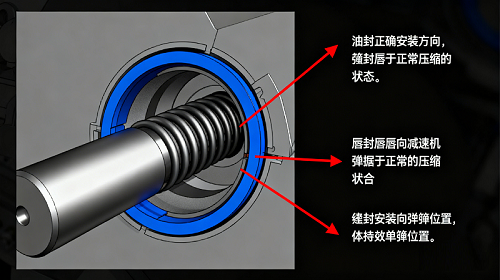 减速机配件油封的安装方向与密封效果的关联性分析？(图3)